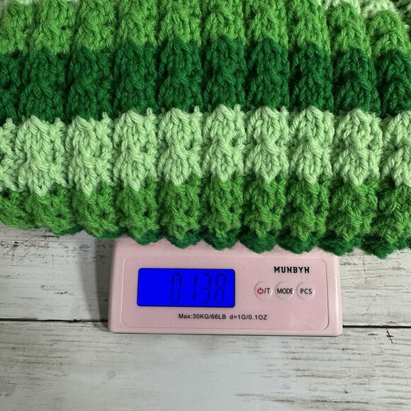 Homemade Sweater Vest Hand Knit M/L Green Chunky Knit Buttons V-Neckline Stripe - Picture 8 of 10